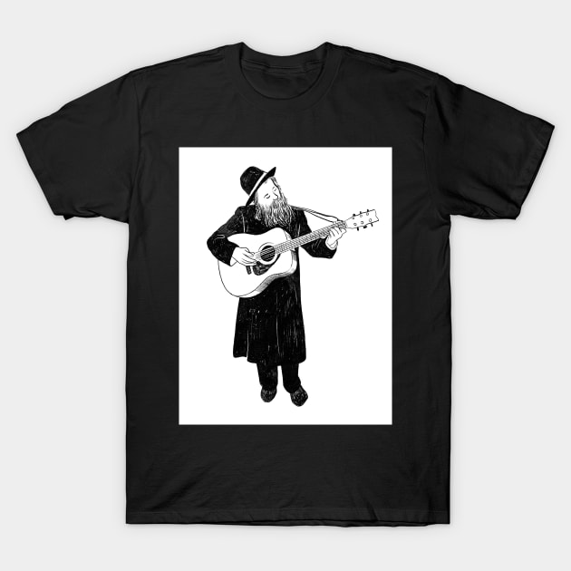 Orthodox jew playing guitar T-Shirt by argiropulo